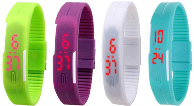 Kissu Led Magnet Band Combo of 4 Green, Purple, White And Sky Blue Watch - For Men & Women
Kissu Led Magnet Band Combo of 4 Green, Purple, White And Sky Blue Watch - For Men & Women