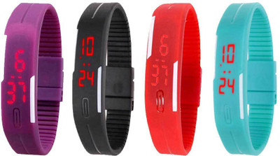 Kissu Led Magnet Band Combo of 4 Purple, Black, Red And Sky Blue Watch - For Men & Women
Kissu Led Magnet Band Combo of 4 Purple, Black, Red And Sky Blue Watch - For Men & Women