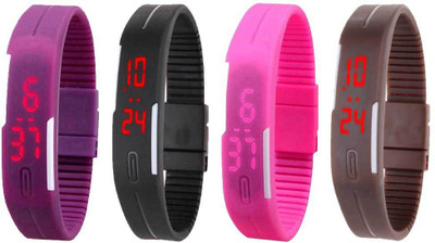 Kissu Led Magnet Band Combo of 4 Purple, Black, Pink And Brown Watch - For Men & Women
Kissu Led Magnet Band Combo of 4 Purple, Black, Pink And Brown Watch - For Men & Women