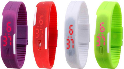 Kissu Led Magnet Band Combo of 4 Purple, Red, White And Green Watch - For Men & Women
Kissu Led Magnet Band Combo of 4 Purple, Red, White And Green Watch - For Men & Women