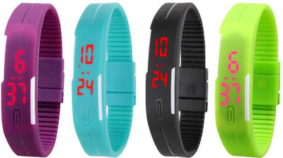 Kissu Led Magnet Band Combo of 4 Purple, Sky Blue, Black And Green Watch - For Men & Women
Kissu Led Magnet Band Combo of 4 Purple, Sky Blue, Black And Green Watch - For Men & Women