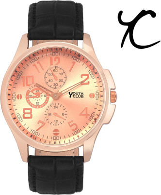 Youth Club Chrono Pattern Rose Gold Case Watch - For Men