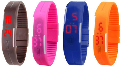 Kissu Led Magnet Band Combo of 4 Brown, Pink, Blue And Orange Watch - For Men & Women
Kissu Led Magnet Band Combo of 4 Brown, Pink, Blue And Orange Watch - For Men & Women