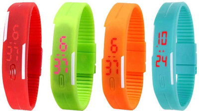 Kissu Led Magnet Band Combo of 4 Red, Green, Orange And Sky Blue Watch - For Men & Women
Kissu Led Magnet Band Combo of 4 Red, Green, Orange And Sky Blue Watch - For Men & Women