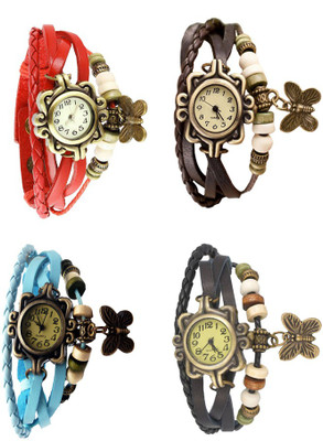 NS18 Vintage Butterfly Rakhi Combo of 4 Red, Sky Blue, Brown And Black Watch - For Women
NS18 Vintage Butterfly Rakhi Combo of 4 Red, Sky Blue, Brown And Black Watch - For Women