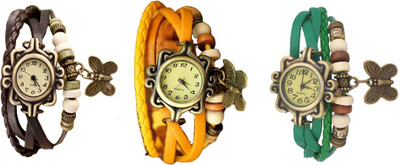 Kissu Vintage Rakhi Watch Combo of 3 Brown, Yellow And Green Watch - For Women
Kissu Vintage Rakhi Watch Combo of 3 Brown, Yellow And Green Watch - For Women