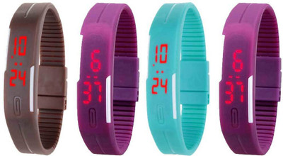 NS18 Silicone Led Magnet Band Watch Combo of 4 Brown, Pink, Sky Blue And Purple Watch - For Couple
NS18 Silicone Led Magnet Band Watch Combo of 4 Brown, Pink, Sky Blue And Purple Watch - For Couple