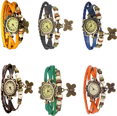 Kissu Vintage Rakhi Combo of 6 Yellow, Black, Blue, Brown, Green And Orange Watch - For Women
Kissu Vintage Rakhi Combo of 6 Yellow, Black, Blue, Brown, Green And Orange Watch - For Women