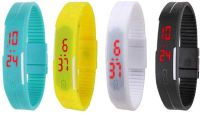 Kissu Led Magnet Band Combo of 4 Sky Blue, White, Yellow And Black Watch - For Men & Women
Kissu Led Magnet Band Combo of 4 Sky Blue, White, Yellow And Black Watch - For Men & Women