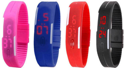 Kissu Led Magnet Band Combo of 4 Pink, Blue, Red And Black Watch - For Men & Women
Kissu Led Magnet Band Combo of 4 Pink, Blue, Red And Black Watch - For Men & Women
