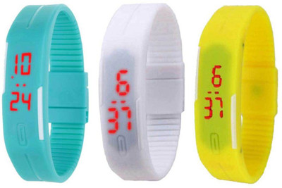 Kissu Led Magnet Band Combo of 3 Sky Blue, White And Yellow Watch - For Men & Women
Kissu Led Magnet Band Combo of 3 Sky Blue, White And Yellow Watch - For Men & Women