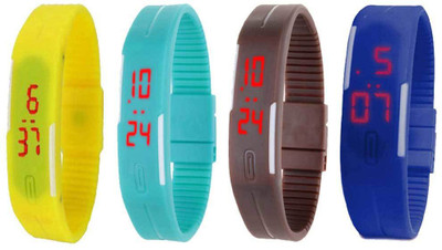 Kissu Led Magnet Band Combo of 4 Yellow, Sky Blue, Brown And Blue Watch - For Men & Women
Kissu Led Magnet Band Combo of 4 Yellow, Sky Blue, Brown And Blue Watch - For Men & Women