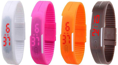 Kissu Led Magnet Band Combo of 4 White, Pink, Orange And Brown Watch - For Men & Women 
Kissu Led Magnet Band Combo of 4 White, Pink, Orange And Brown Watch - For Men & Women