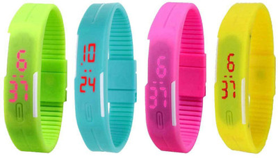 NS18 Silicone Led Magnet Band Combo of 4 Green, Sky Blue, Pink And Yellow Watch - For Boys & Girls
NS18 Silicone Led Magnet Band Combo of 4 Green, Sky Blue, Pink And Yellow Watch - For Boys & Girls