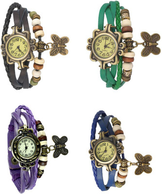 Kissu Vintage Rakhi Combo of 4 Black, Purple, Green And Blue Watch - For Women
Kissu Vintage Rakhi Combo of 4 Black, Purple, Green And Blue Watch - For Women