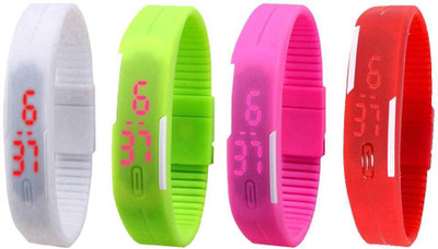 NS18 Silicone Led Magnet Band Watch Combo of 4 White, Green, Pink And Red Watch - For Couple
NS18 Silicone Led Magnet Band Watch Combo of 4 White, Green, Pink And Red Watch - For Couple
