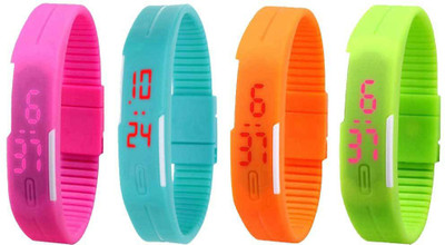 NS18 Silicone Led Magnet Band Combo of 4 Pink, Sky Blue, Orange And Green Watch - For Boys & Girls
NS18 Silicone Led Magnet Band Combo of 4 Pink, Sky Blue, Orange And Green Watch - For Boys & Girls