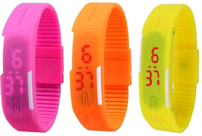 NS18 Silicone Led Magnet Band Combo of 3 Pink, Orange And Yellow Watch - For Boys & Girls
NS18 Silicone Led Magnet Band Combo of 3 Pink, Orange And Yellow Watch - For Boys & Girls