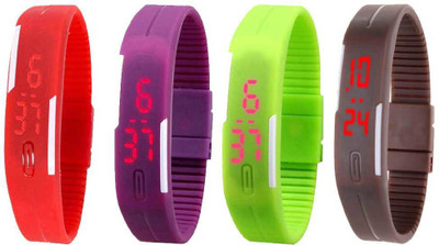 Kissu Led Magnet Band Combo of 4 Red, Purple, Green And Brown Watch - For Men & Women
Kissu Led Magnet Band Combo of 4 Red, Purple, Green And Brown Watch - For Men & Women