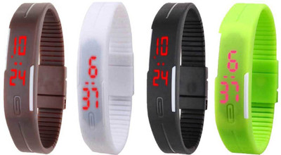 Kissu Led Magnet Band Combo of 4 Brown, White, Black And Green Watch - For Men & Women
Kissu Led Magnet Band Combo of 4 Brown, White, Black And Green Watch - For Men & Women
