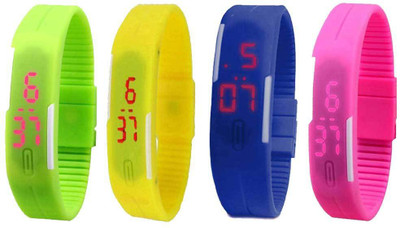 Kissu Led Magnet Band Combo of 4 Green, Yellow, Blue And Pink Watch - For Men & Women
Kissu Led Magnet Band Combo of 4 Green, Yellow, Blue And Pink Watch - For Men & Women