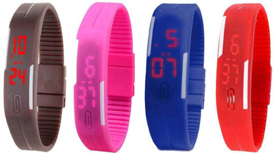 Kissu Led Magnet Band Combo of 4 Brown, Pink, Blue And Red Watch - For Men & Women
Kissu Led Magnet Band Combo of 4 Brown, Pink, Blue And Red Watch - For Men & Women