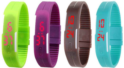 Kissu Led Magnet Band Combo of 4 Green, Purple, Brown And Sky Blue Watch - For Men & Women
Kissu Led Magnet Band Combo of 4 Green, Purple, Brown And Sky Blue Watch - For Men & Women
