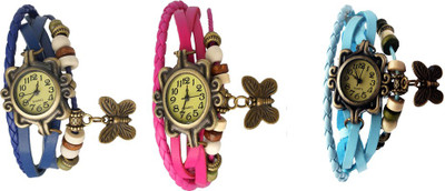 Kissu Vintage Rakhi Watch Combo of 3 Blue, Pink And Sky Blue Watch - For Women
Kissu Vintage Rakhi Watch Combo of 3 Blue, Pink And Sky Blue Watch - For Women