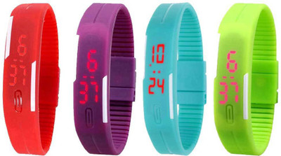 Kissu Led Magnet Band Combo of 4 Red, Purple, Sky Blue And Green Watch - For Men & Women
Kissu Led Magnet Band Combo of 4 Red, Purple, Sky Blue And Green Watch - For Men & Women
