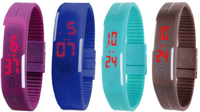 Kissu Led Magnet Band Combo of 4 Purple, Blue, Sky Blue And Brown Watch - For Men & Women
Kissu Led Magnet Band Combo of 4 Purple, Blue, Sky Blue And Brown Watch - For Men & Women