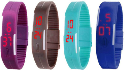 Kissu Led Magnet Band Combo of 4 Purple, Brown, Sky Blue And Blue Watch - For Men & Women
Kissu Led Magnet Band Combo of 4 Purple, Brown, Sky Blue And Blue Watch - For Men & Women