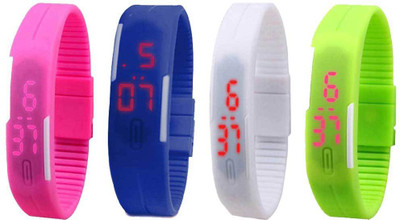 Kissu Led Magnet Band Combo of 4 Pink, Blue, White And Green Watch - For Men & Women
Kissu Led Magnet Band Combo of 4 Pink, Blue, White And Green Watch - For Men & Women