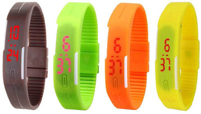 Kissu Led Magnet Band Combo of 4 Brown, Green, Orange And Yellow Watch - For Men & Women
Kissu Led Magnet Band Combo of 4 Brown, Green, Orange And Yellow Watch - For Men & Women