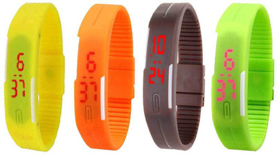 NS18 Silicone Led Magnet Band Combo of 4 Yellow, Orange, Brown And Green Watch - For Boys & Girls
NS18 Silicone Led Magnet Band Combo of 4 Yellow, Orange, Brown And Green Watch - For Boys & Girls