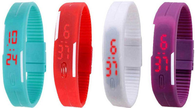 Kissu Led Magnet Band Combo of 4 Sky Blue, Red, White And Purple Watch - For Men & Women
Kissu Led Magnet Band Combo of 4 Sky Blue, Red, White And Purple Watch - For Men & Women