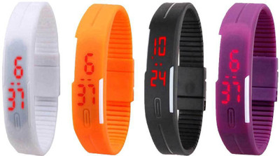 Kissu Led Magnet Band Combo of 4 White, Orange, Black And Purple Watch - For Men & Women
Kissu Led Magnet Band Combo of 4 White, Orange, Black And Purple Watch - For Men & Women