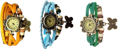NS18 Vintage Butterfly Rakhi Watch Combo of 3 Yellow, Sky Blue And Green Watch - For Women
NS18 Vintage Butterfly Rakhi Watch Combo of 3 Yellow, Sky Blue And Green Watch - For Women
