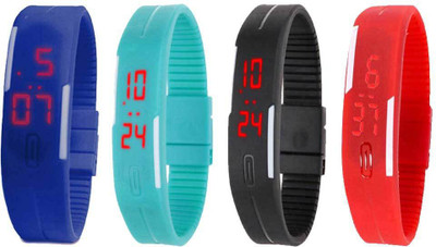 Kissu Led Magnet Band Combo of 4 Blue, Sky Blue, Black And Red Watch - For Men & Women
Kissu Led Magnet Band Combo of 4 Blue, Sky Blue, Black And Red Watch - For Men & Women
