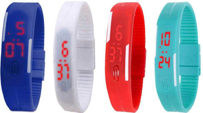 Kissu Led Magnet Band Combo of 4 Blue, White, Red And Sky Blue Watch - For Men & Women
Kissu Led Magnet Band Combo of 4 Blue, White, Red And Sky Blue Watch - For Men & Women