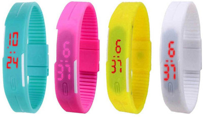 Kissu Led Magnet Band Combo of 4 Sky Blue, Pink, Yellow And White Watch - For Men & Women
Kissu Led Magnet Band Combo of 4 Sky Blue, Pink, Yellow And White Watch - For Men & Women