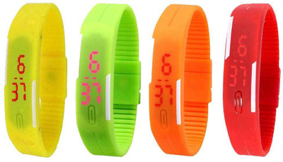 NS18 Silicone Led Magnet Band Watch Combo of 4 Yellow, Green, Orange And Red Watch - For Couple
NS18 Silicone Led Magnet Band Watch Combo of 4 Yellow, Green, Orange And Red Watch - For Couple