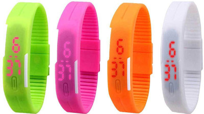 NS18 Silicone Led Magnet Band Combo of 4 Green, Pink, Orange And White Watch - For Boys & Girls
NS18 Silicone Led Magnet Band Combo of 4 Green, Pink, Orange And White Watch - For Boys & Girls