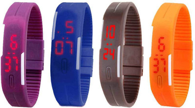 Kissu Led Magnet Band Combo of 4 Purple, Blue, Brown And Orange Watch - For Men & Women
Kissu Led Magnet Band Combo of 4 Purple, Blue, Brown And Orange Watch - For Men & Women