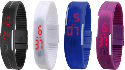 Kissu Led Magnet Band Combo of 4 Black, White, Blue And Purple Watch - For Men & Women
Kissu Led Magnet Band Combo of 4 Black, White, Blue And Purple Watch - For Men & Women