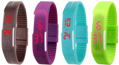 Kissu Led Magnet Band Combo of 4 Brown, Purple, Sky Blue And Green Watch - For Men & Women
Kissu Led Magnet Band Combo of 4 Brown, Purple, Sky Blue And Green Watch - For Men & Women