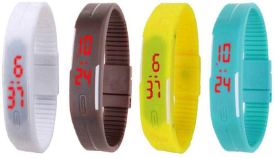 Kissu Led Magnet Band Combo of 4 White, Brown, Yellow And Sky Blue Watch - For Men & Women
Kissu Led Magnet Band Combo of 4 White, Brown, Yellow And Sky Blue Watch - For Men & Women