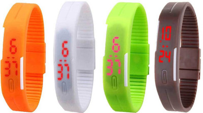 Kissu Led Magnet Band Combo of 4 Orange, White, Green And Brown Watch - For Men & Women
Kissu Led Magnet Band Combo of 4 Orange, White, Green And Brown Watch - For Men & Women