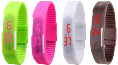 NS18 Silicone Led Magnet Band Combo of 4 Green, Pink, White And Brown Watch - For Boys & Girls
NS18 Silicone Led Magnet Band Combo of 4 Green, Pink, White And Brown Watch - For Boys & Girls