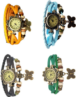Kissu Vintage Rakhi Combo of 4 Yellow, Black, Sky Blue And Green Watch - For Women
Kissu Vintage Rakhi Combo of 4 Yellow, Black, Sky Blue And Green Watch - For Women