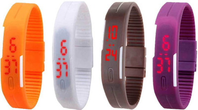 Kissu Led Magnet Band Combo of 4 Orange, White, Brown And Purple Watch - For Men & Women
Kissu Led Magnet Band Combo of 4 Orange, White, Brown And Purple Watch - For Men & Women